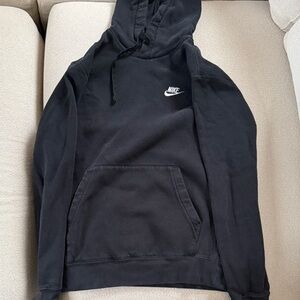 Nike Black Hoodie with White Swoosh Logo